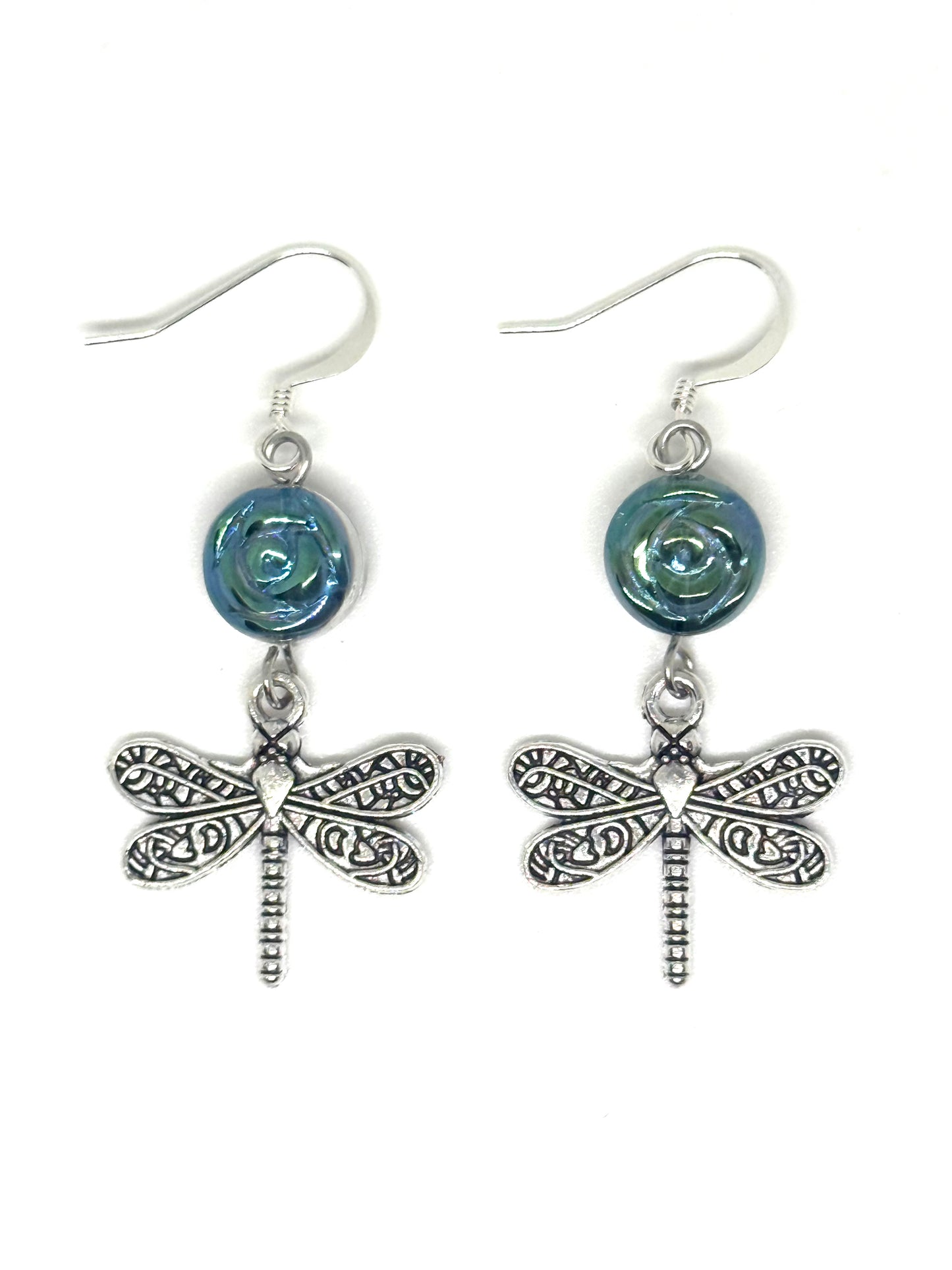 Dragonfly Glass Bead Earrings