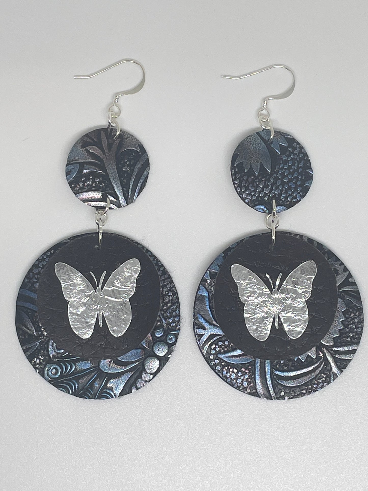 Faux Leather Double Circle Earrings