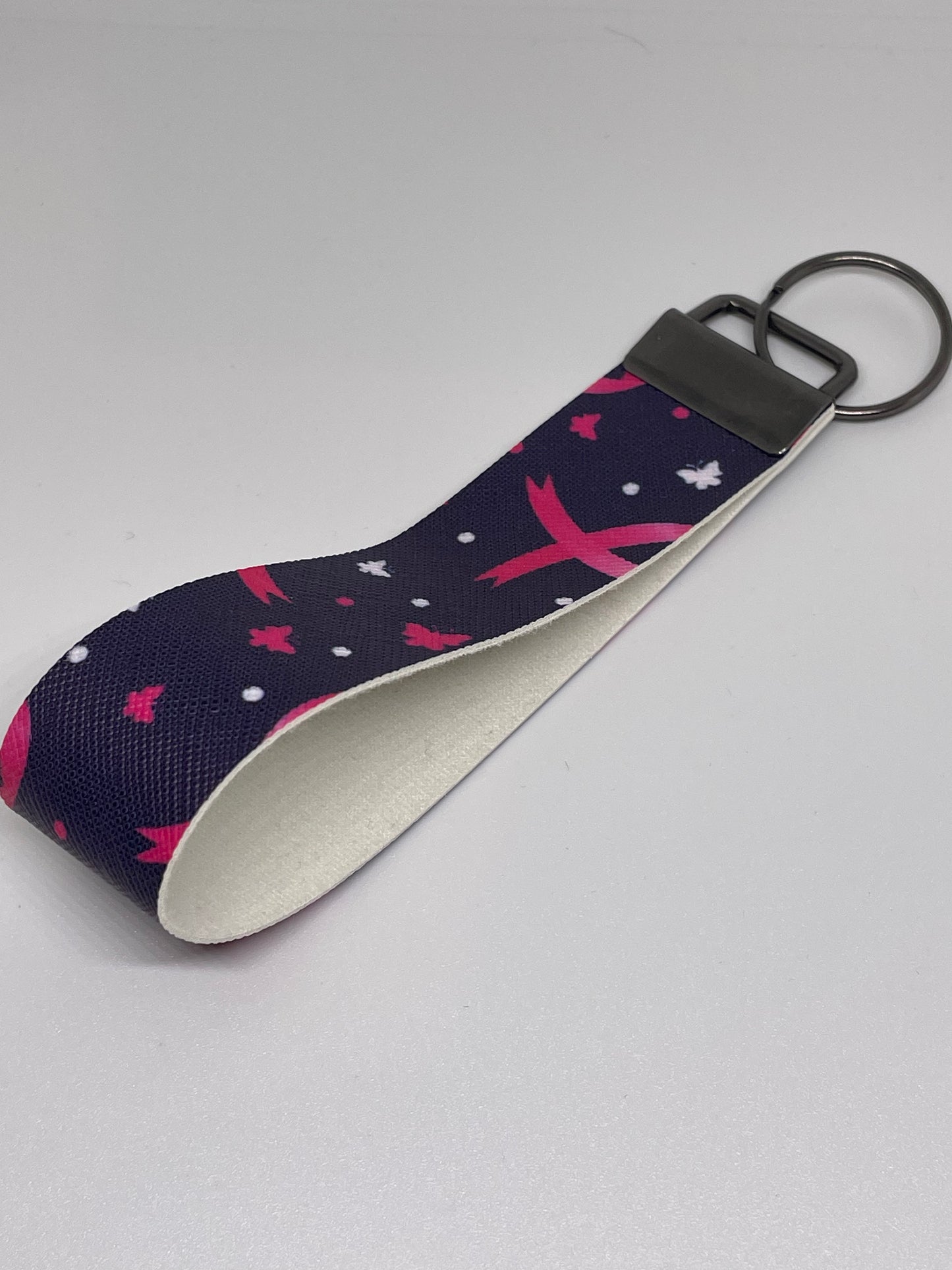 Faux Leather Wristlet Keyring