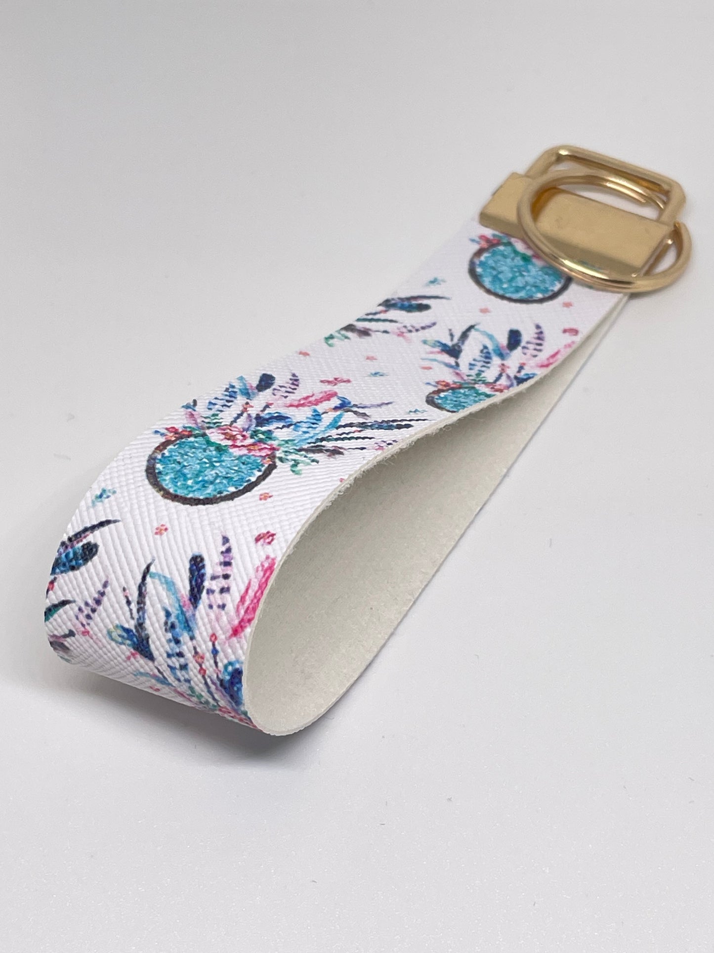 Faux Leather Wristlet/Keyring