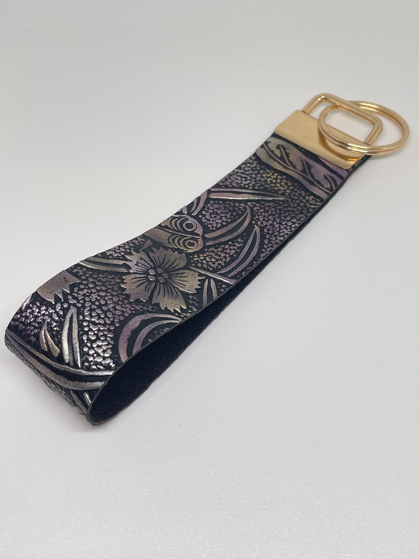 Faux Leather Wristlet Keyring