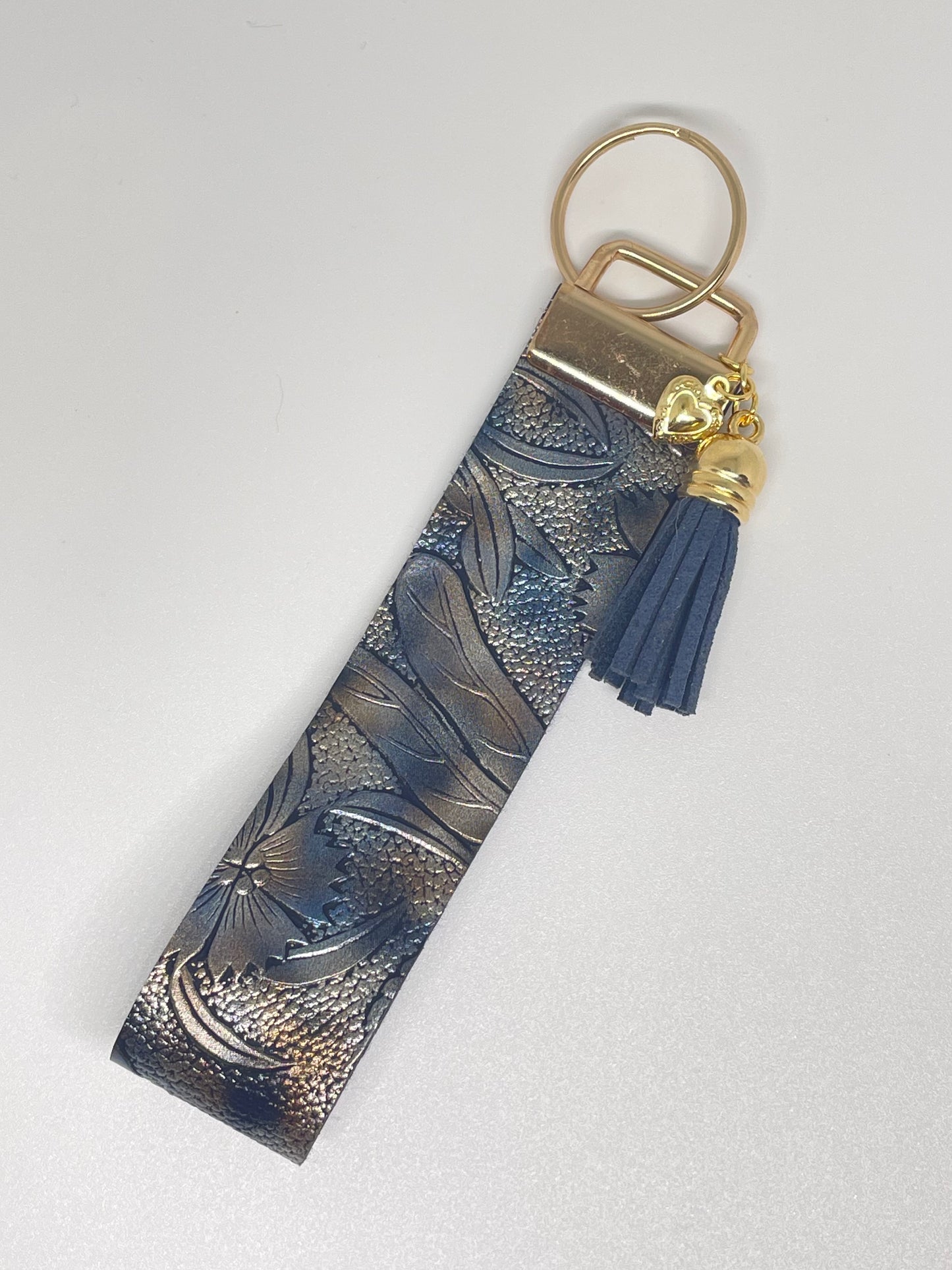 Faux Leather Wristlet Keyring - Dragonfly
