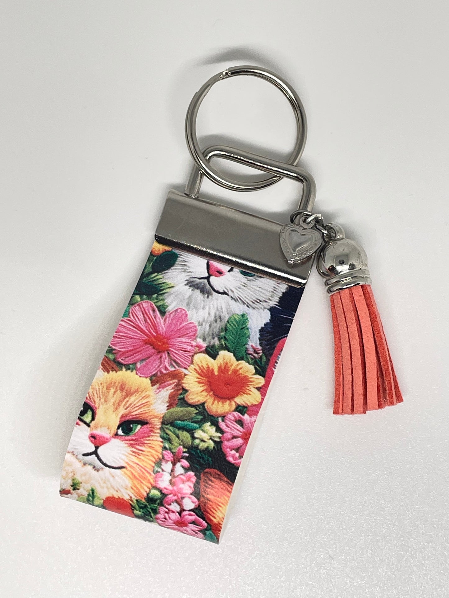 Faux Leather Finger Wristlet Keyring