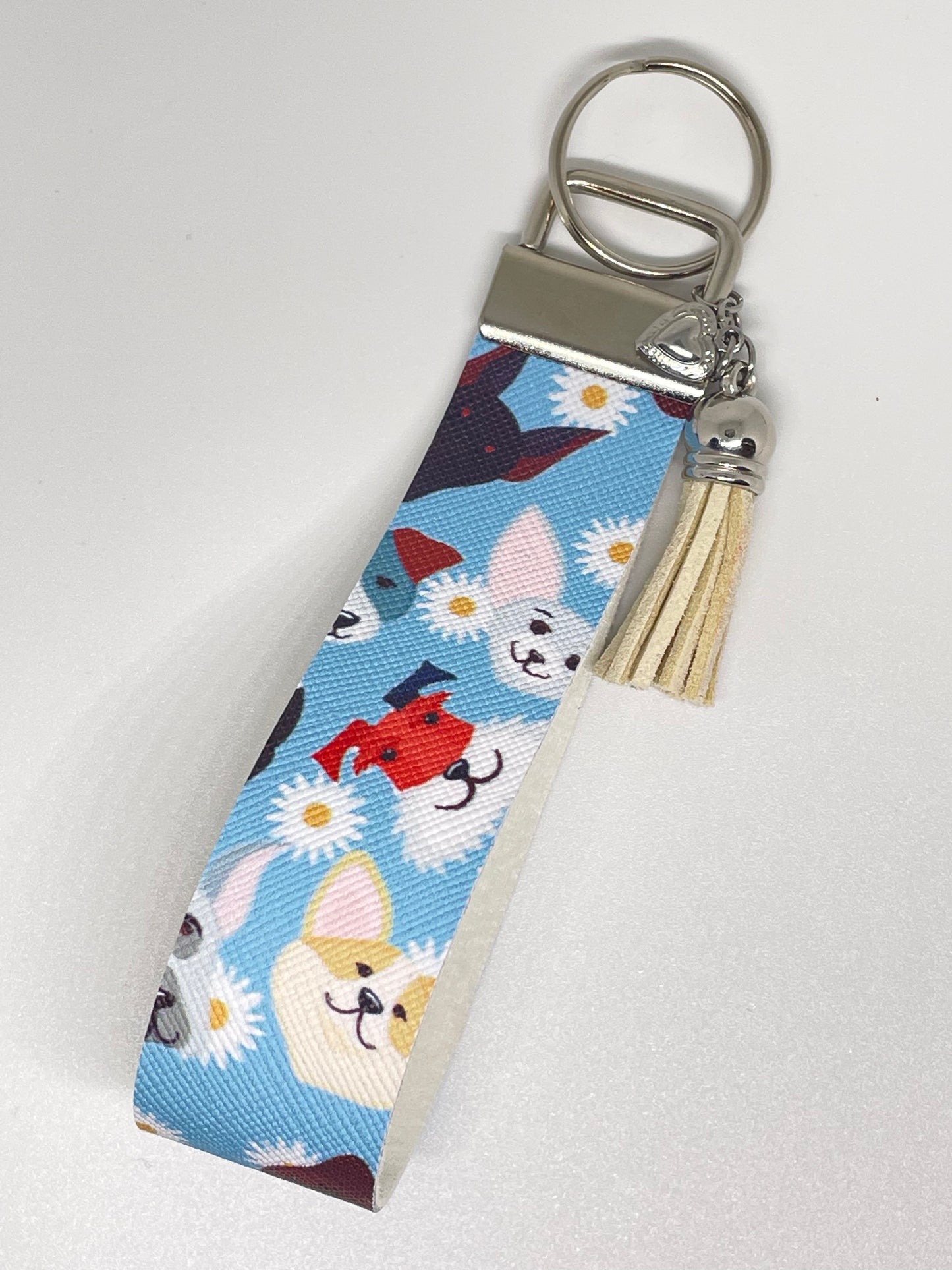 Faux Leather Wristlet Keyring