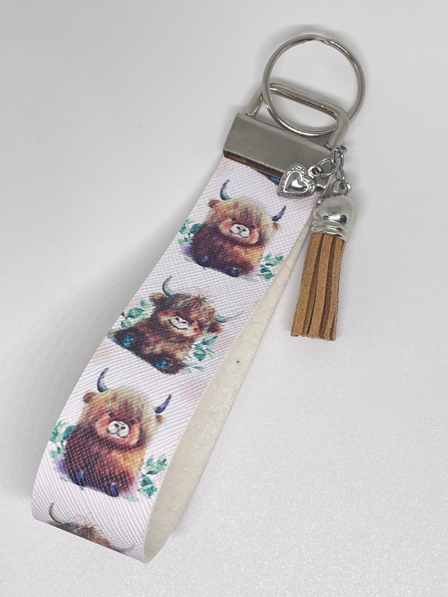 Faux Leather Wristlet Keyring
