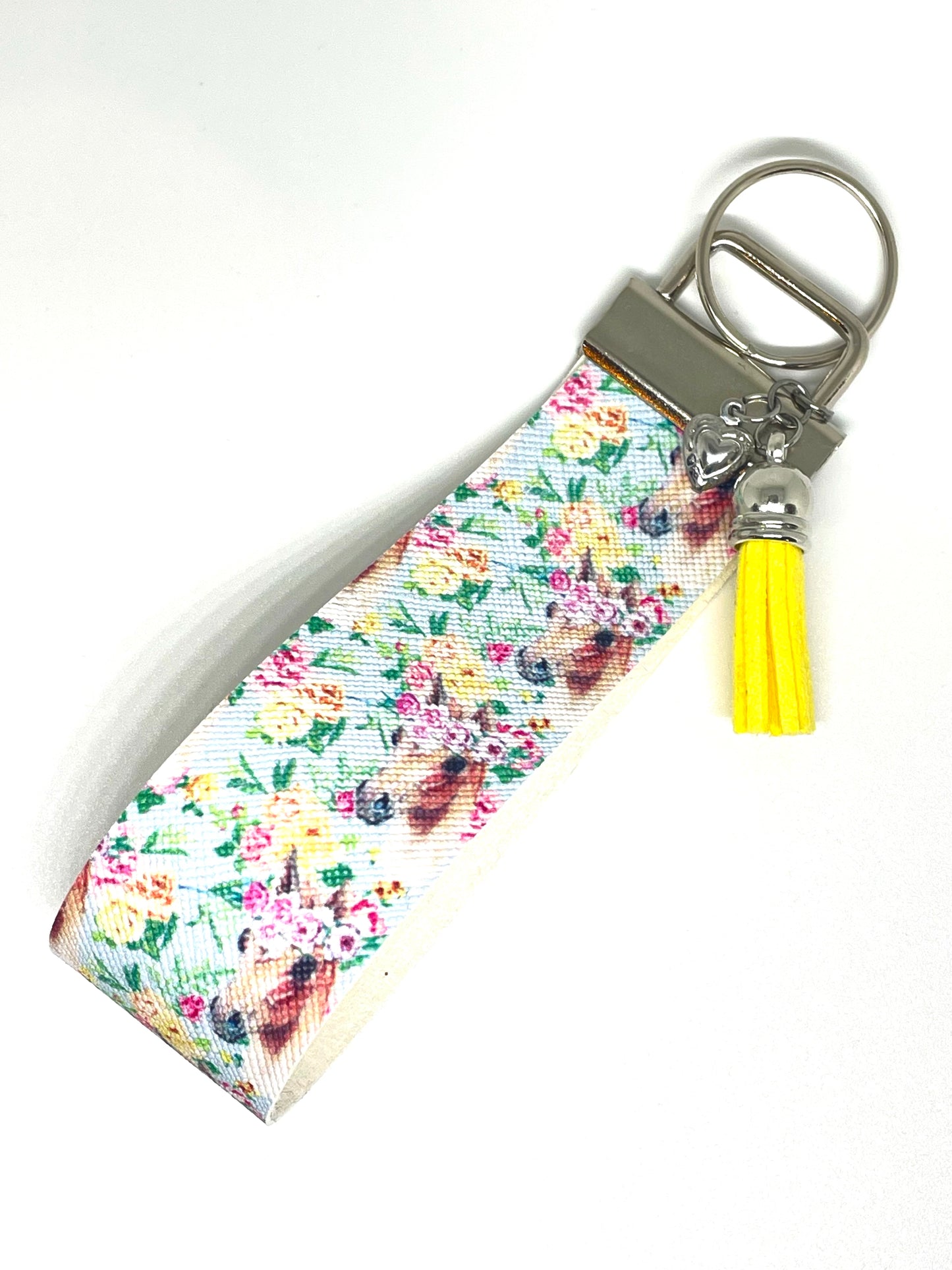 Faux Leather Wristlet Keyring