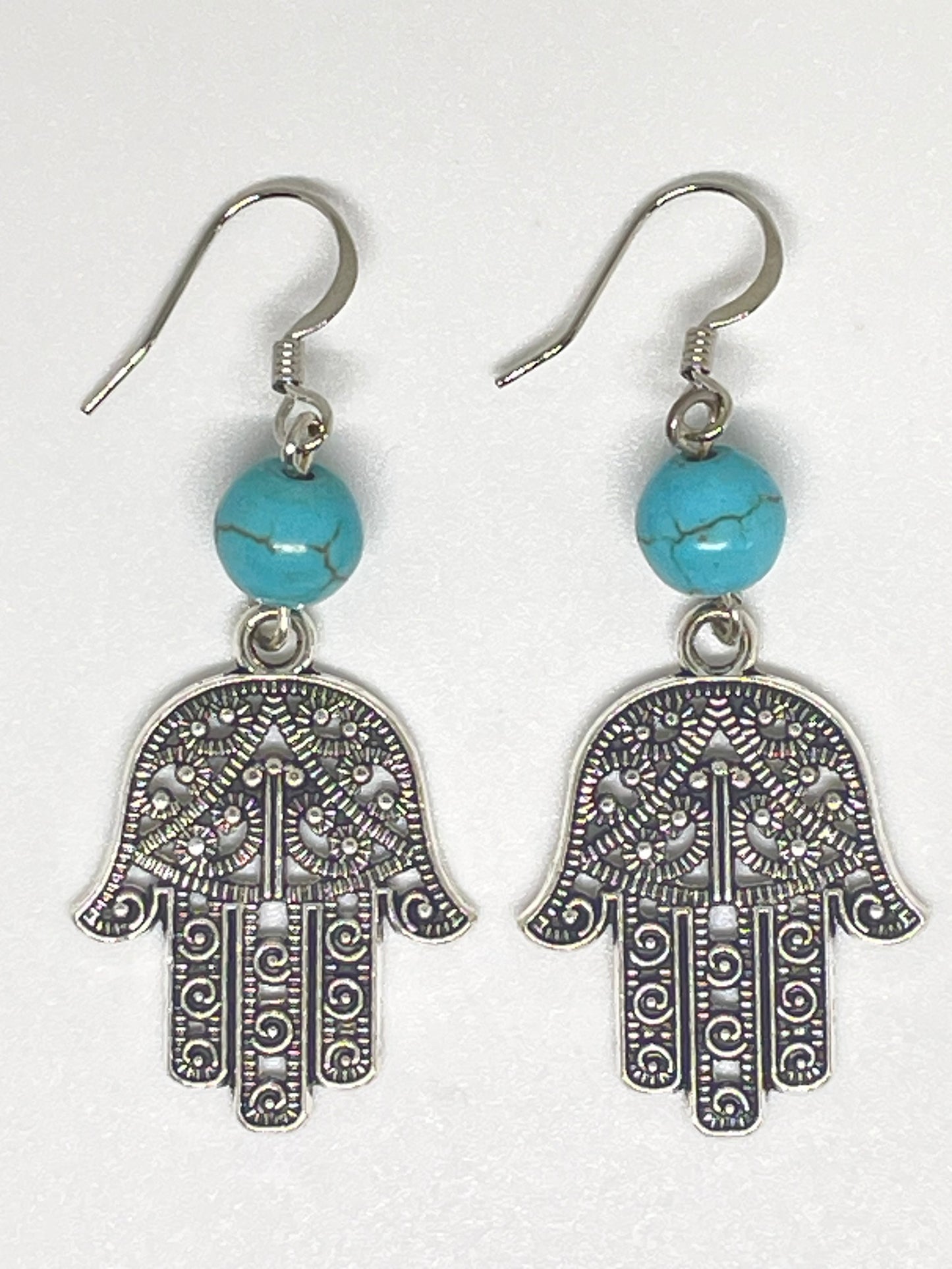 Fatima's Hand and Turquoise Earrings