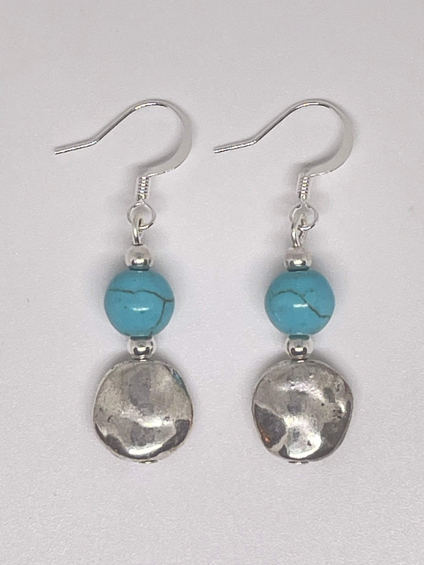 Repurposed Metal Beads with Turquoise.