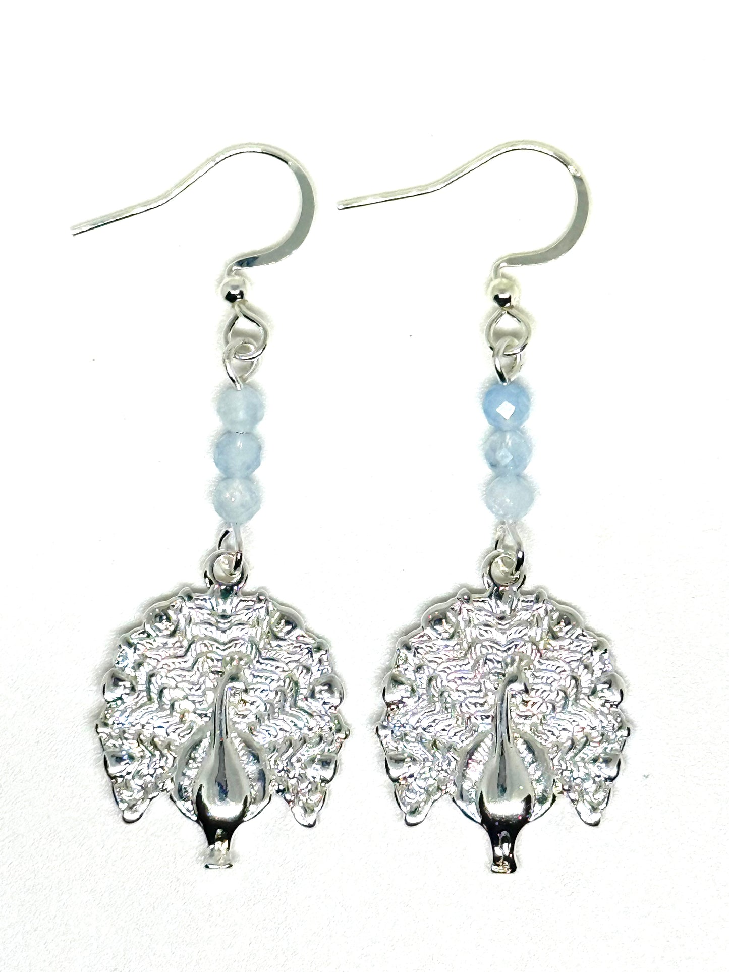 Aquamarine Peacock Earrings