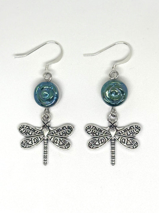 Dragonfly Glass Bead Earrings