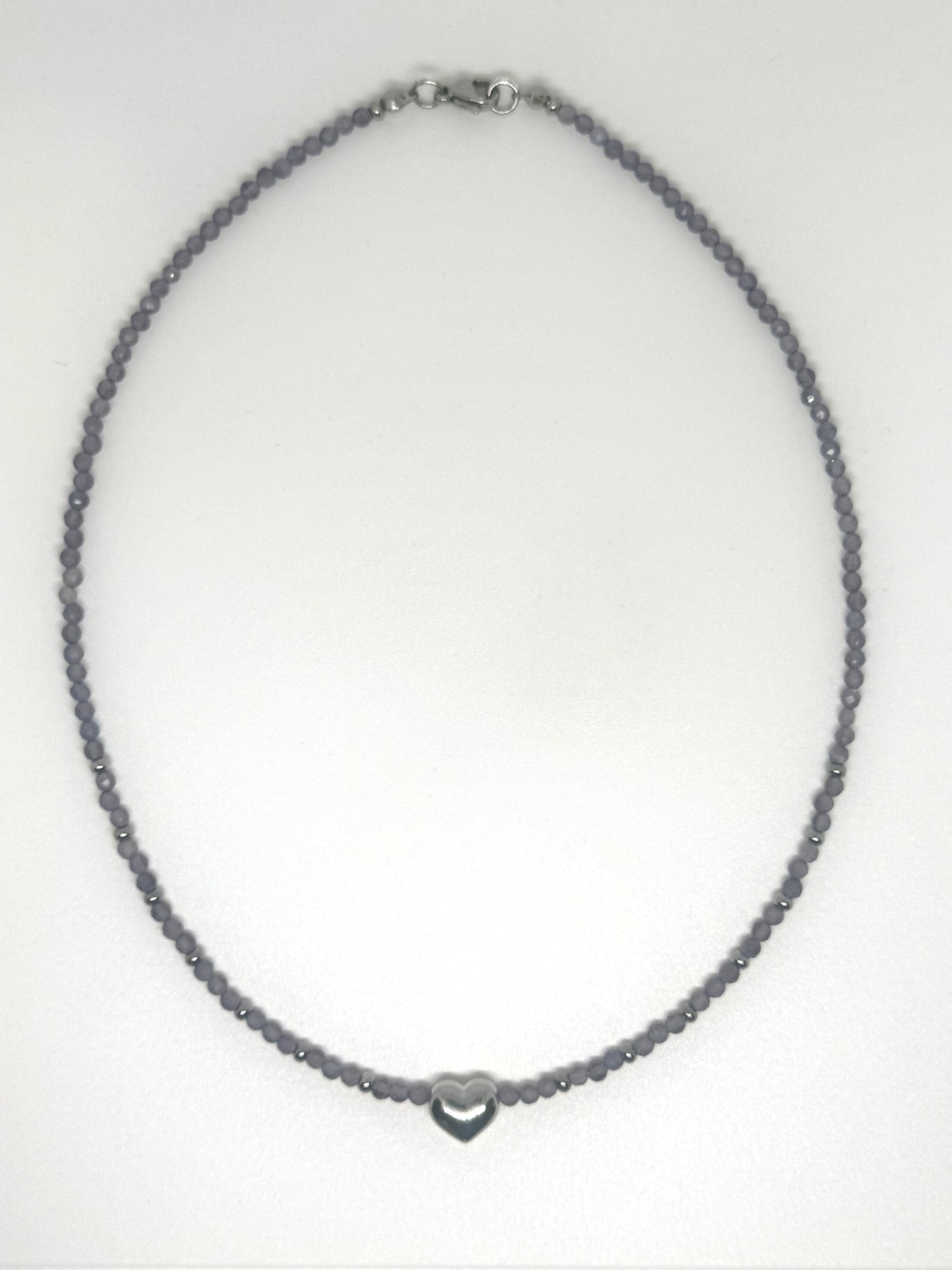Beaded Necklace with Stainless Steel Heart