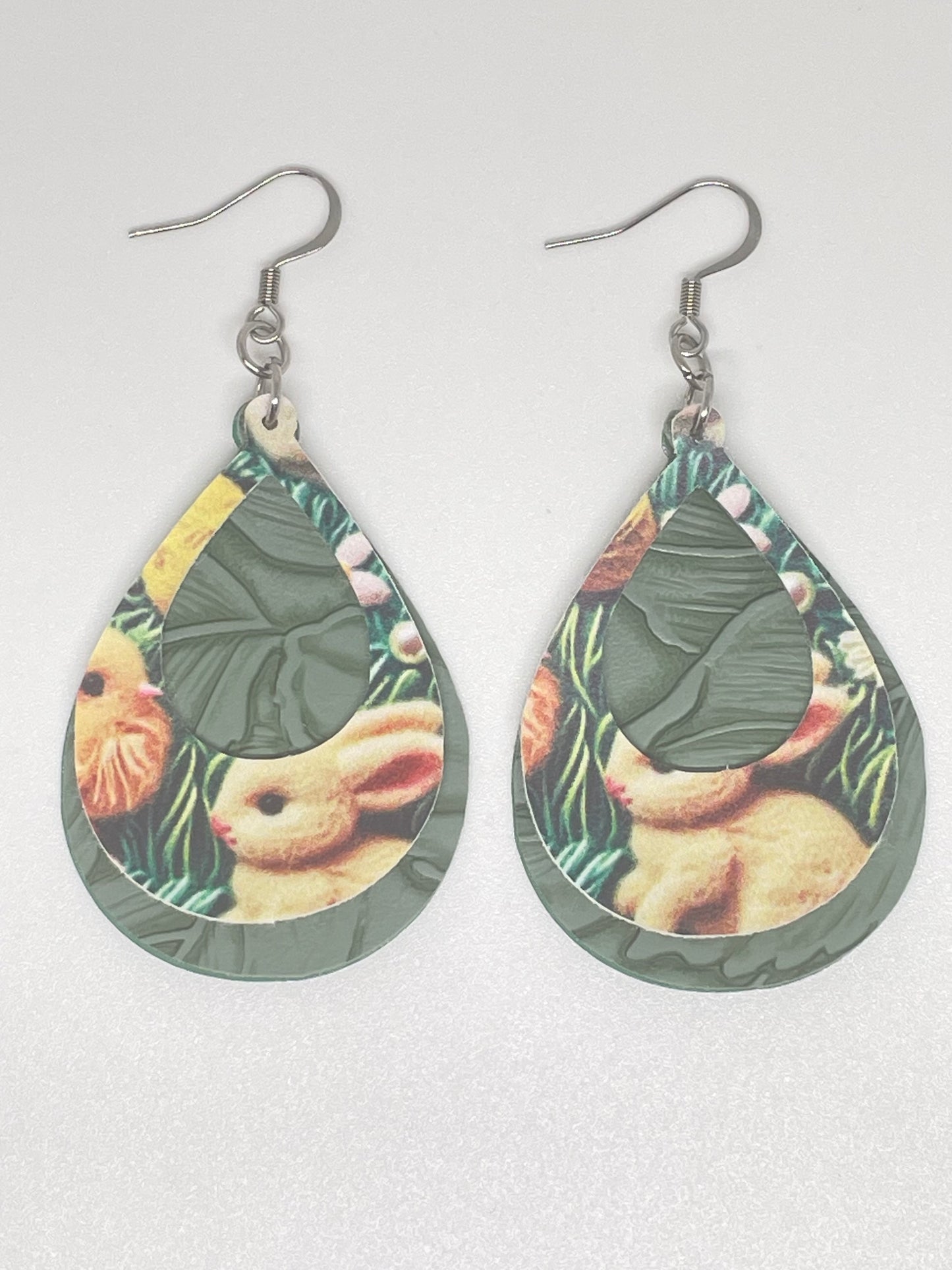 Faux Leather Easter Earrings