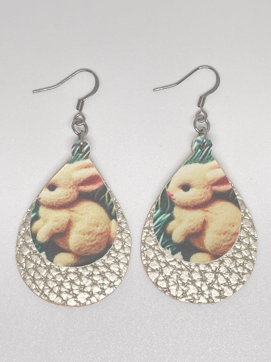 Faux Leather Easter Earrings