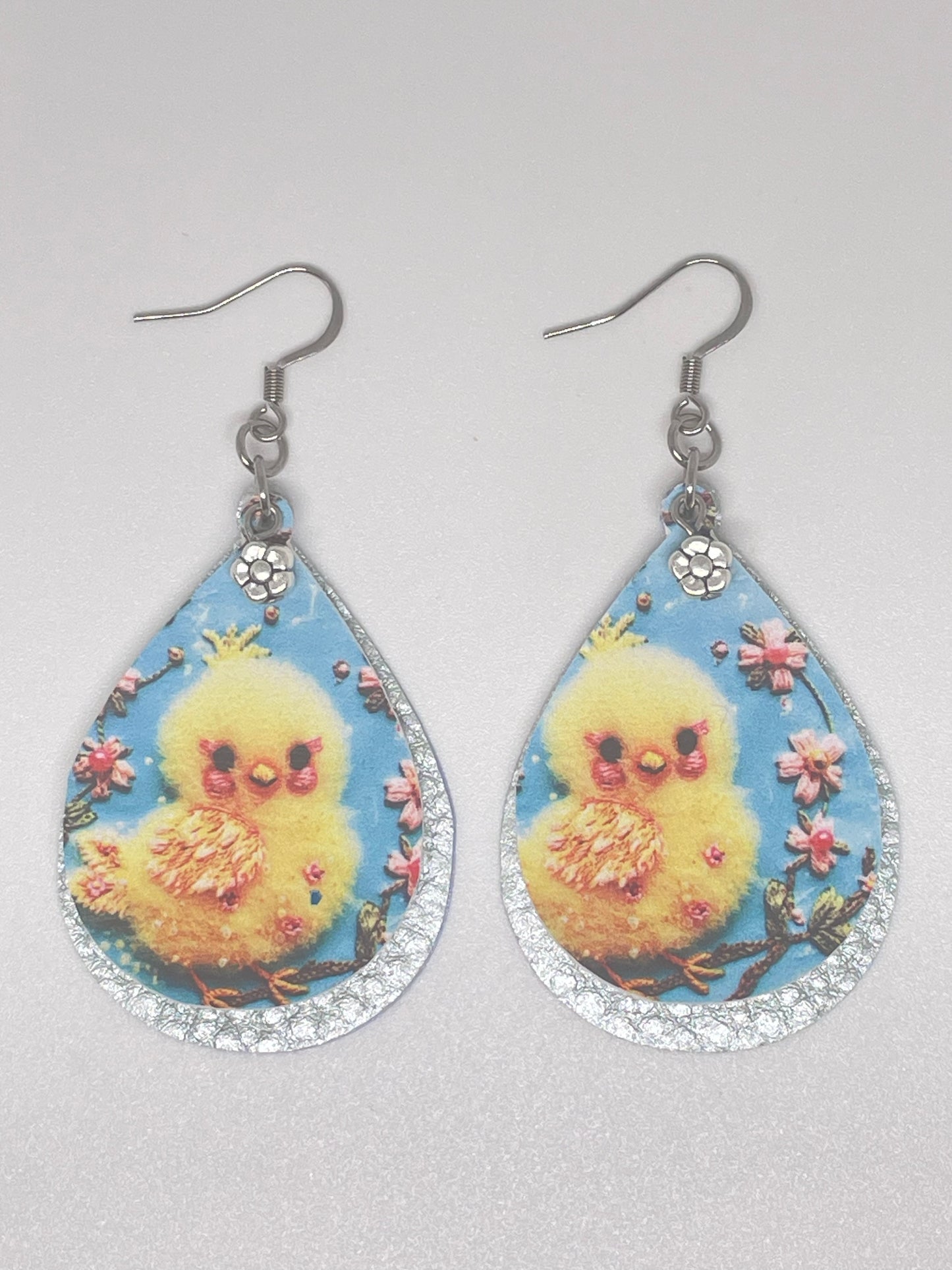 Faux Leather Easter Earrings