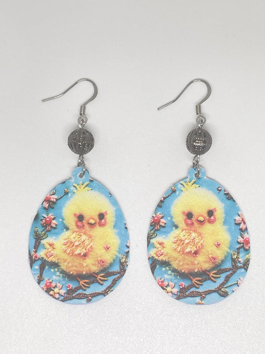 Faux Leather Easter Earrings