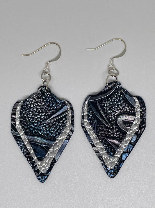 Faux Leather Petal Shaped Earrings