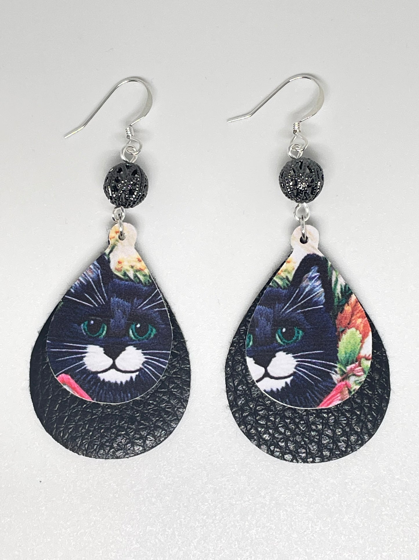 Faux Leather Double Layer Drop Earrings