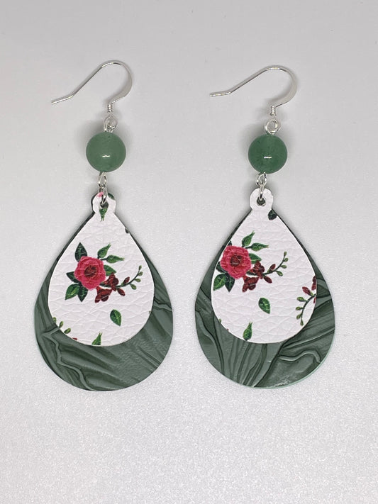 Faux Leather Double Layer Drop Earrings
