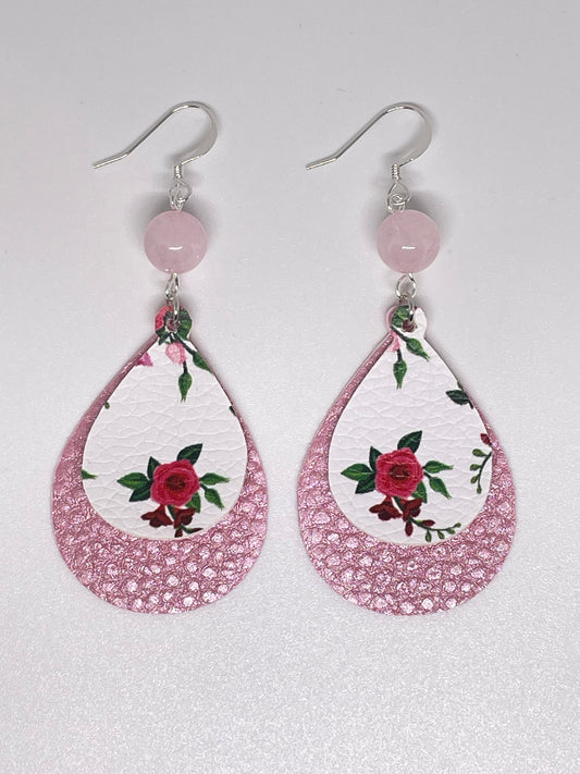 Faux Leather Double Layer Drop Earrings