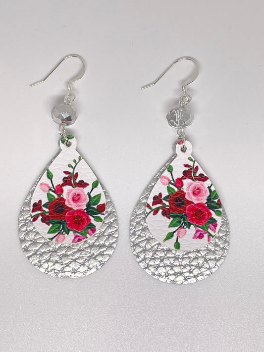 Faux Leather Double Layer Drop Earrings