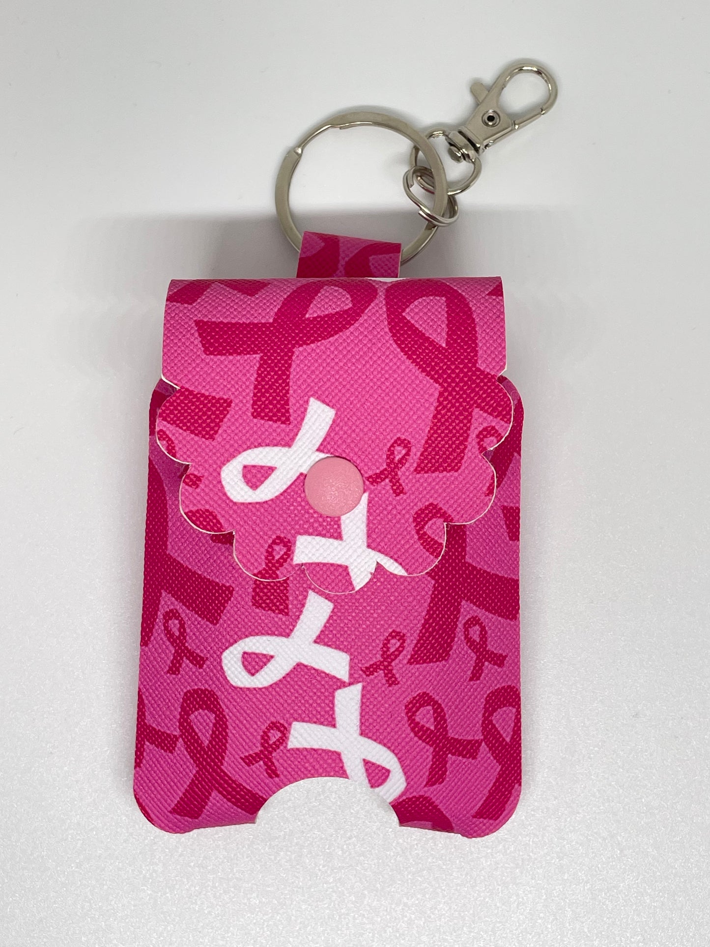 Sanitiser Holder with Pink Ribbon Design