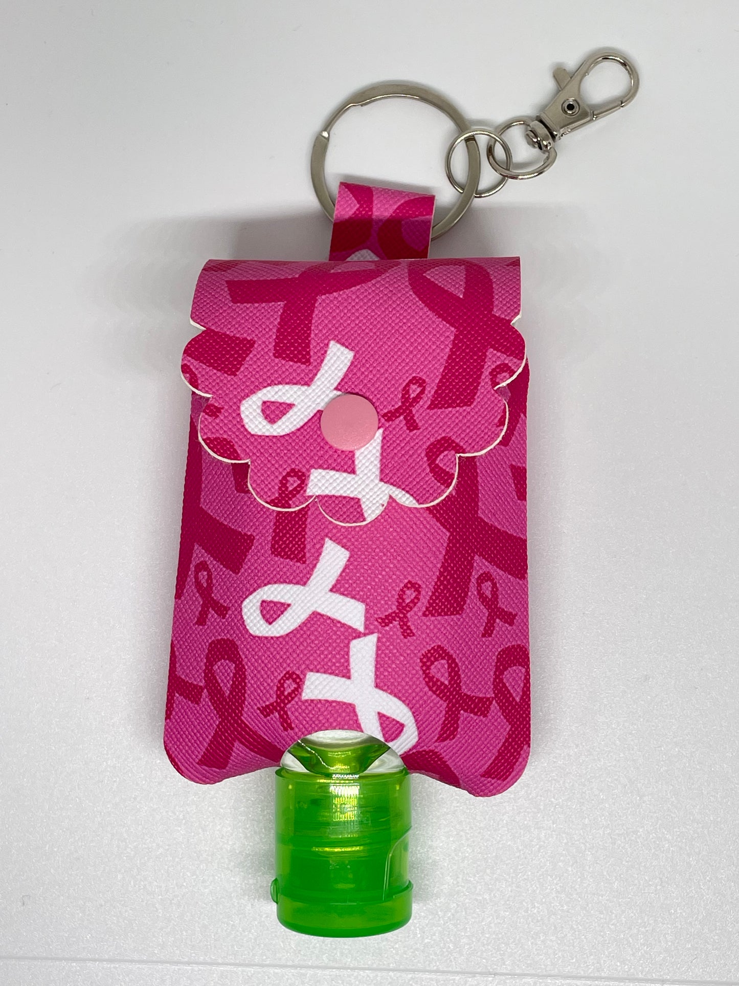 Sanitiser Holder with Pink Ribbon Design