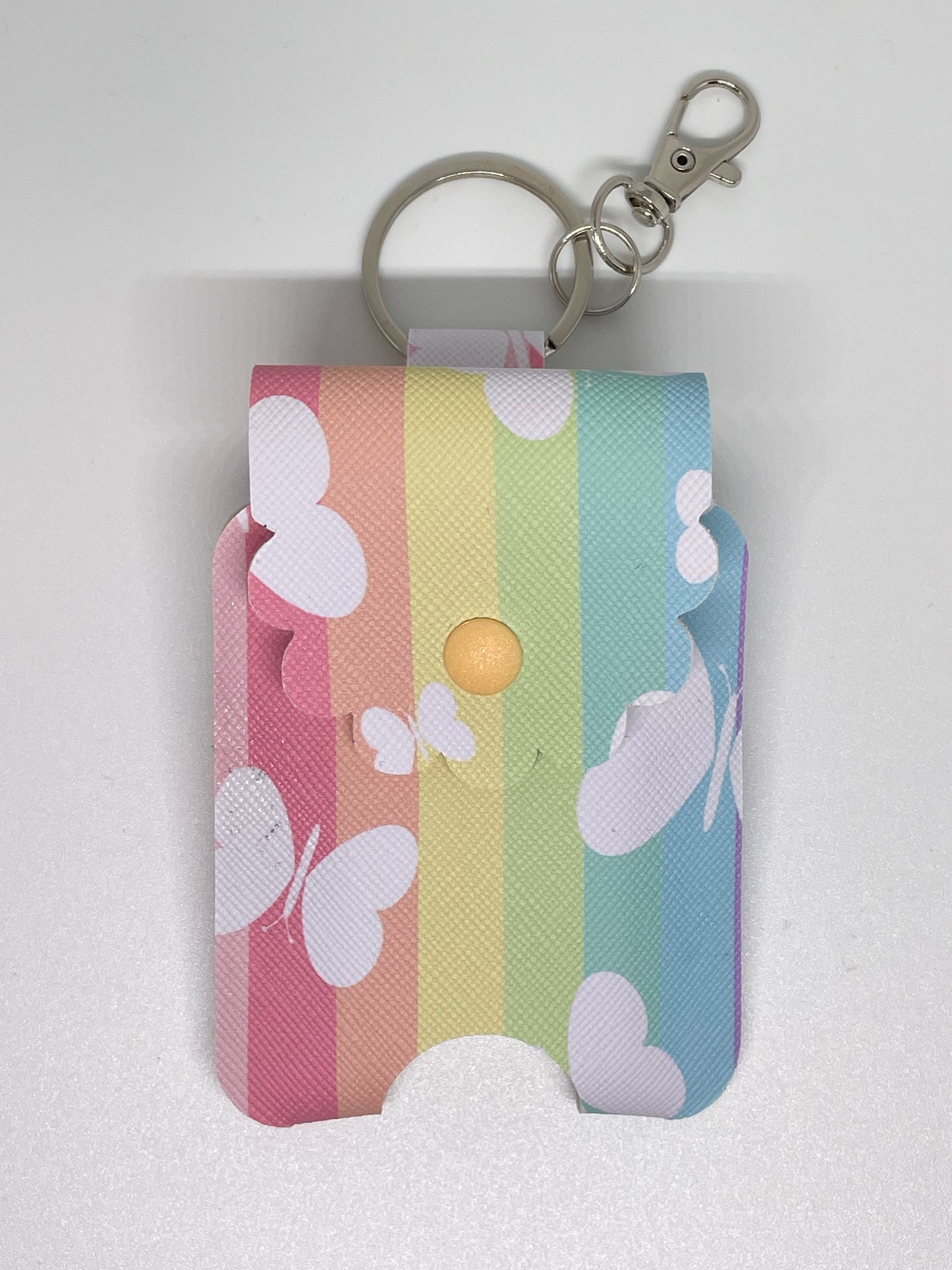 Sanitiser Holder with Rainbow Butterfly Design