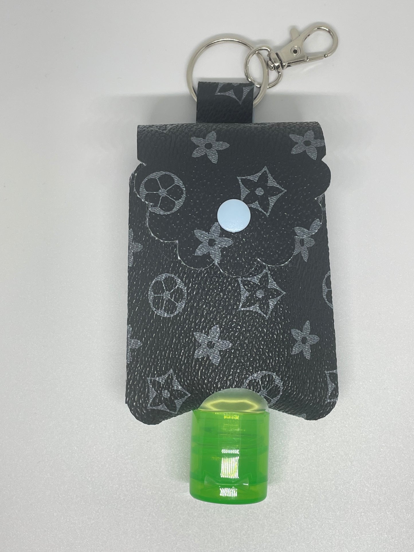 Sanitiser Holder Darkk Grey with Light Grey Flowers