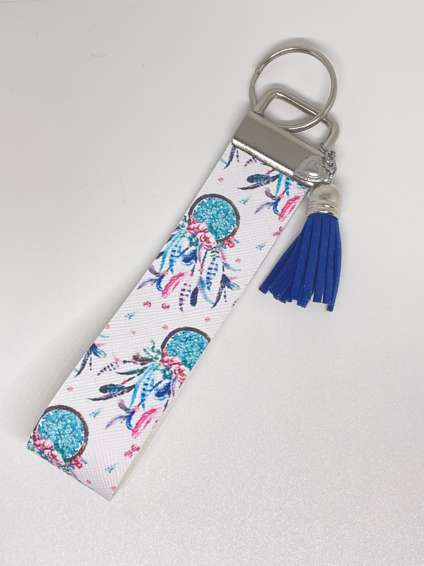 Faux Leather Wristlet Keyring