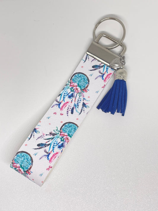 Faux Leather Wristlet Keyring