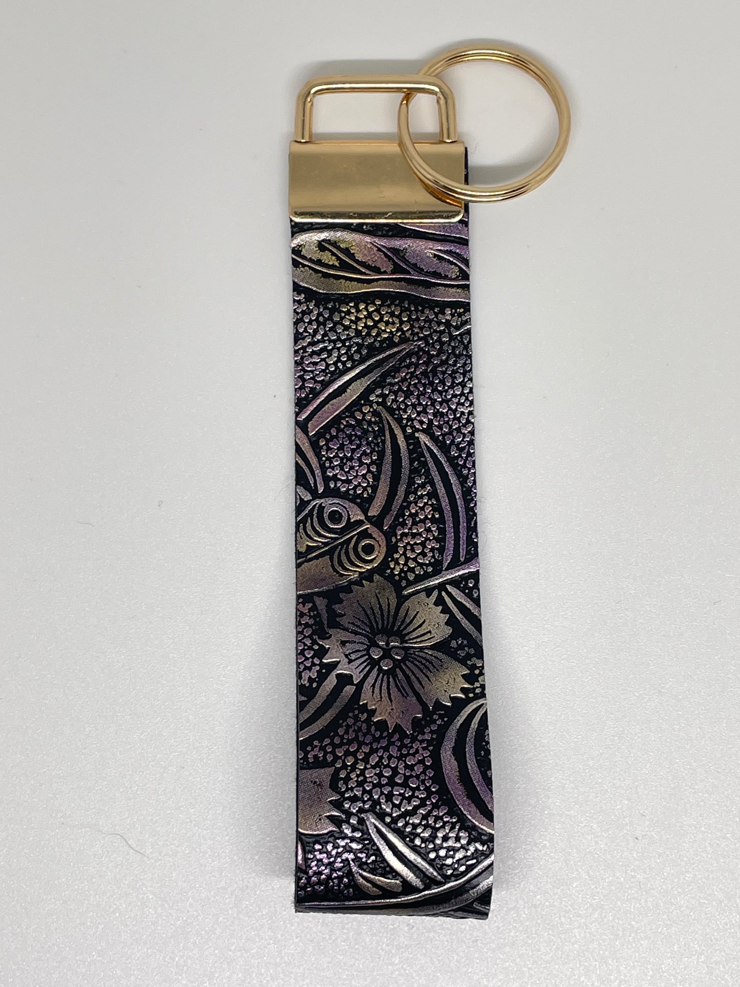 Faux Leather Wristlet Keyring