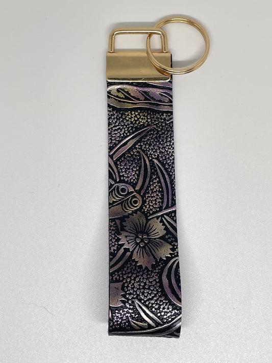 Faux Leather Wristlet Keyring