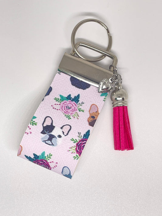 Faux Leather Finger Wristlet Keyring