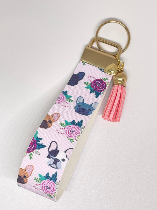 Faux Leather Wristlet Keyring