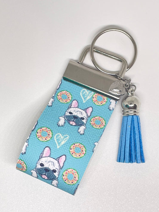 Faux Leather Finger Wristlet Keyring