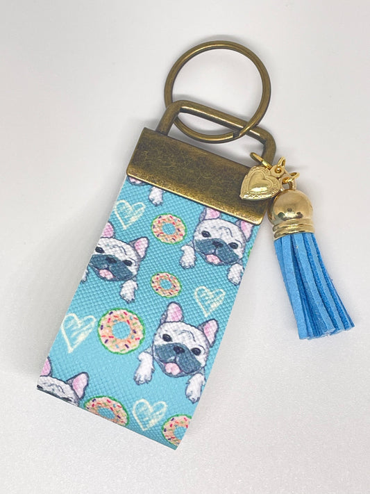 Faux Leather Finger Wristlet Keyring