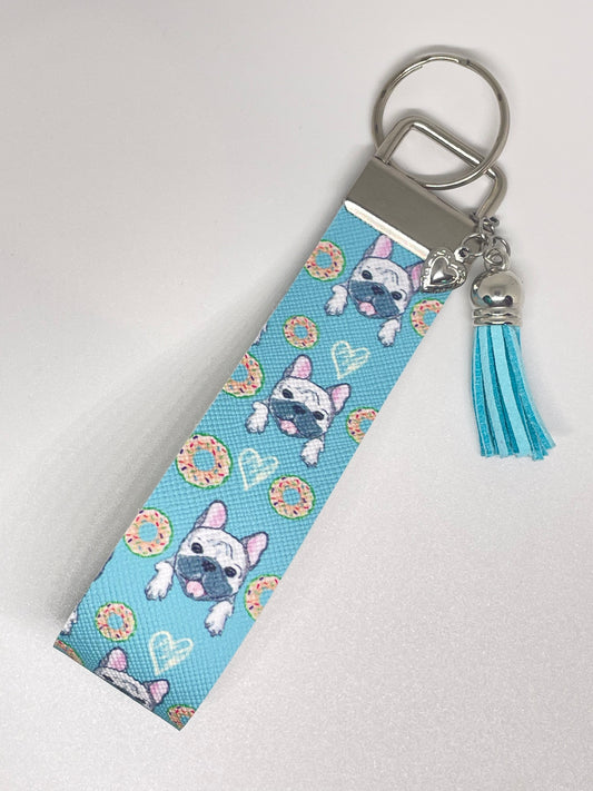Faux Leather Wristlet Keyring