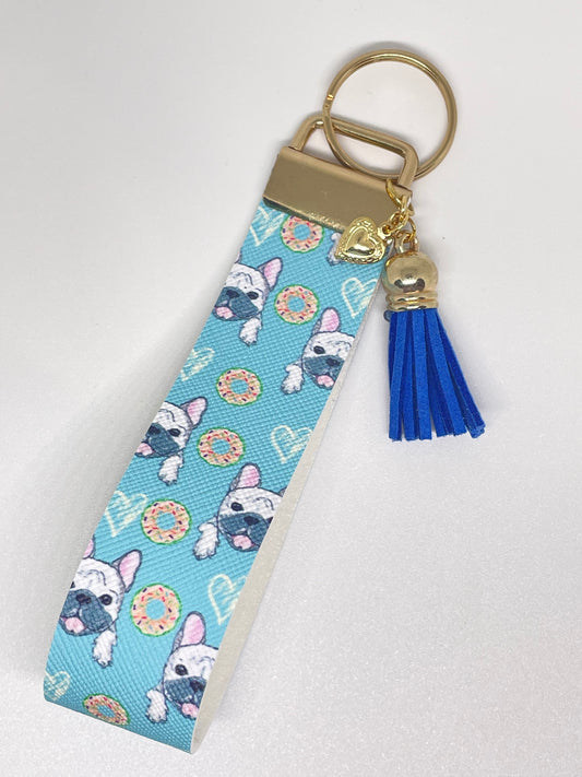 Faux Leather Wristlet Keyring
