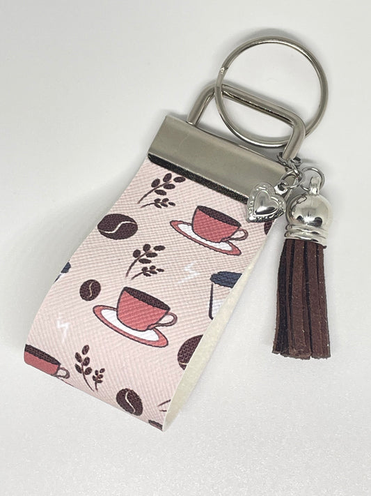 Faux Leather Finger Wristlet Keyring