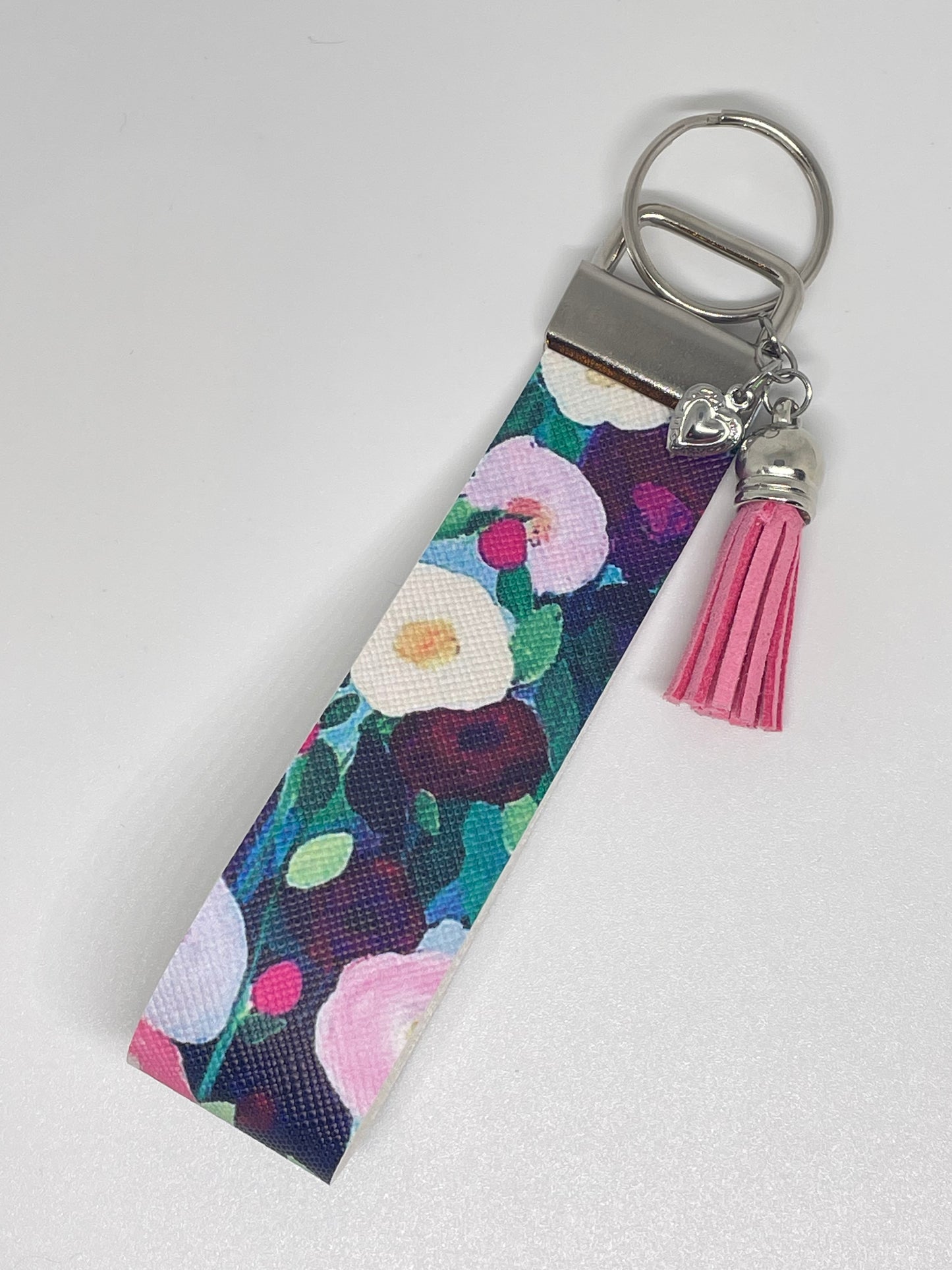 Faux Leather Wristlet Keyring