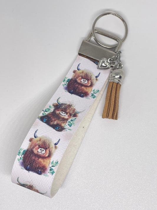 Faux Leather Wristlet Keyring