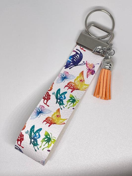 Faux Leather Wristlet Keyring
