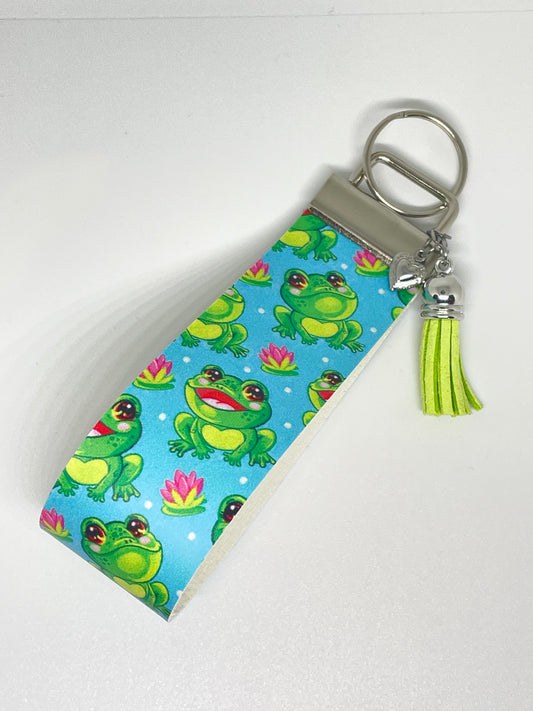 Faux Leather Wristlet Keyring