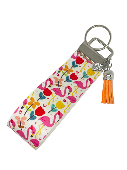 Faux Leather Wristlet Keyring