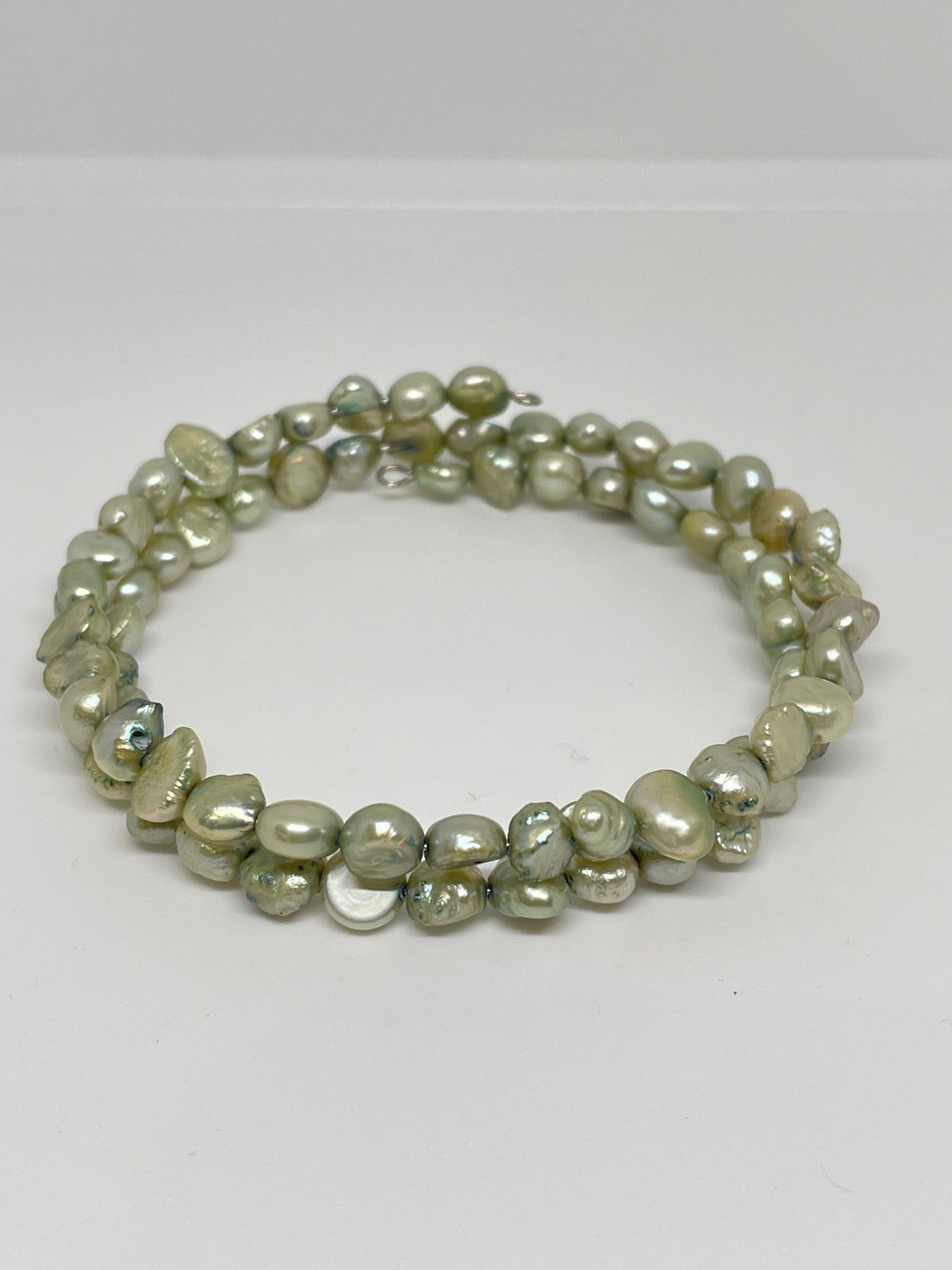 Dyed Freshwater Pearl Bracelet - Light Green