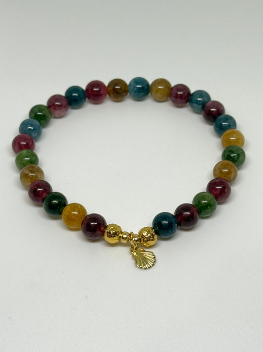 Multi Coloured Aventurine Beaded Bracelet