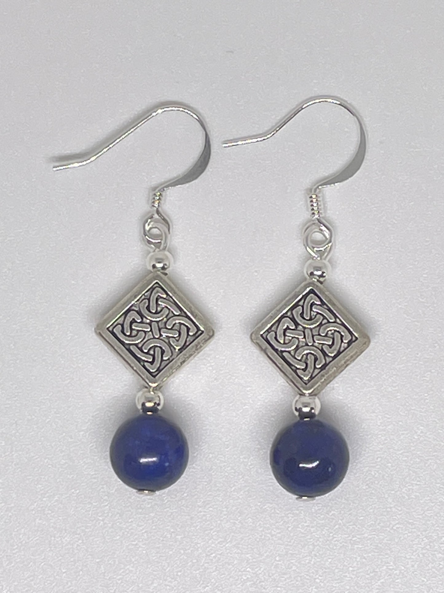 Decorative Earrings with Lapis Lazuli
