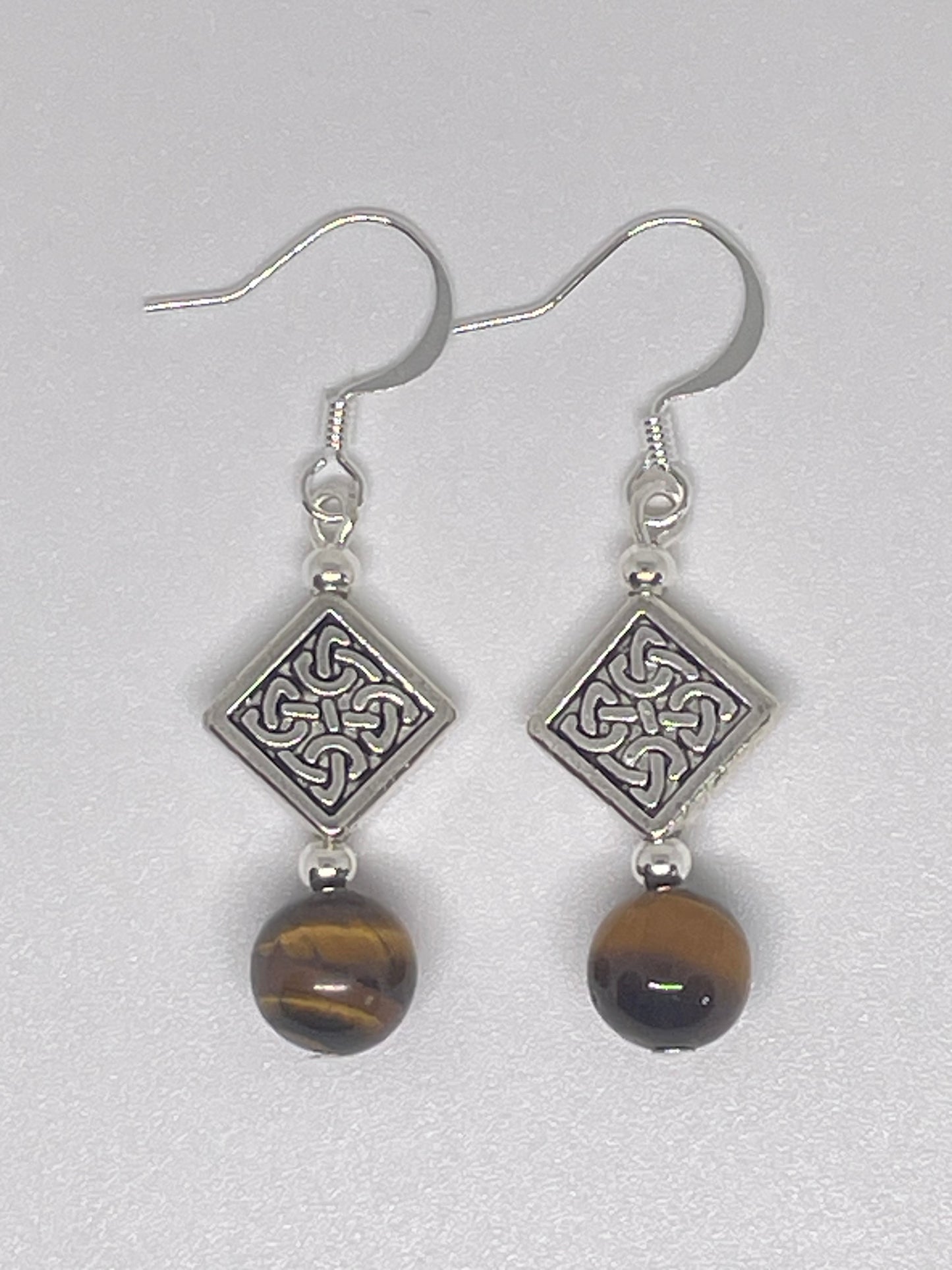 Decorative Tigers Eye Earrings