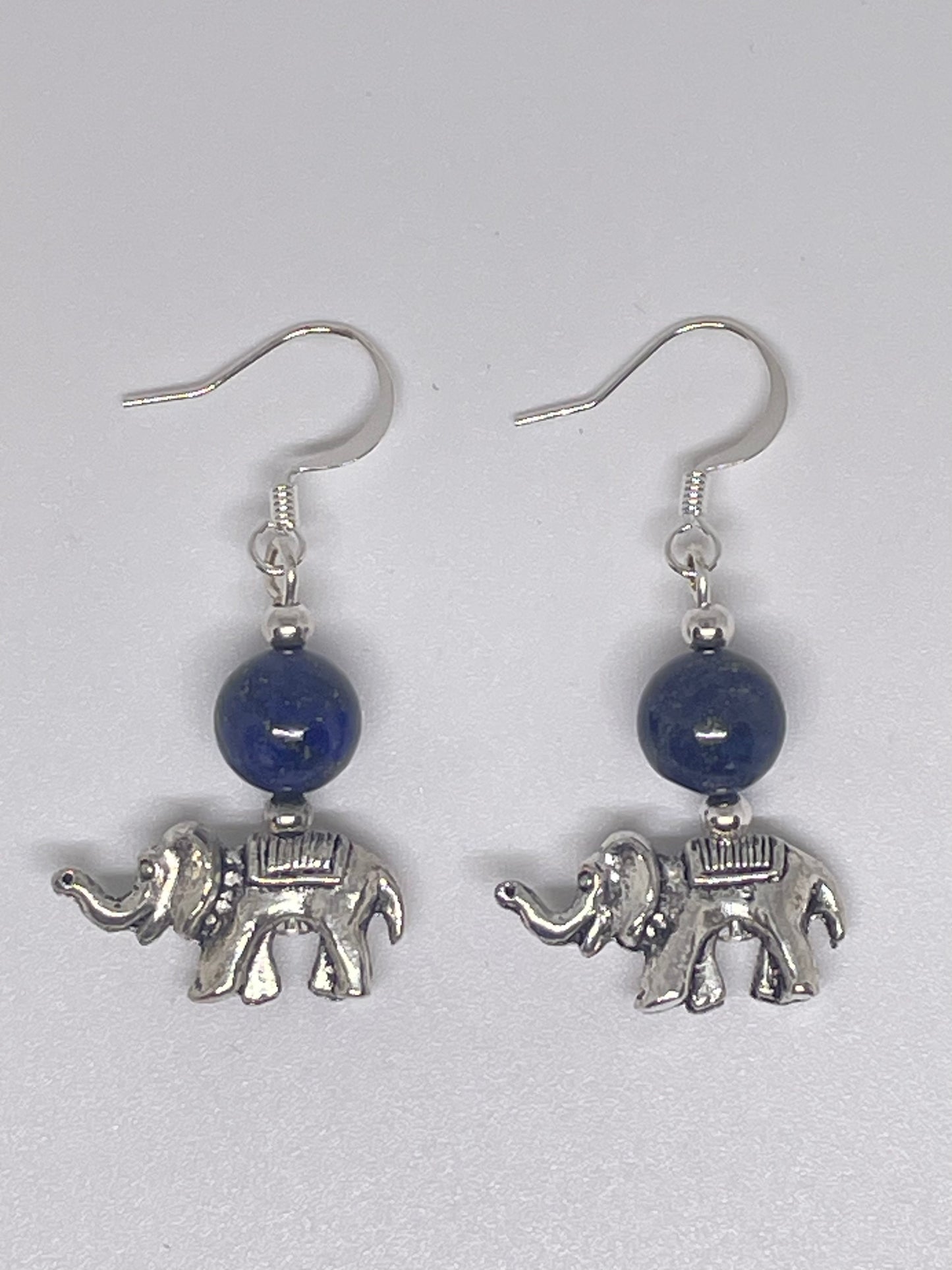 Elephant Earrings with Lapis Lazuli