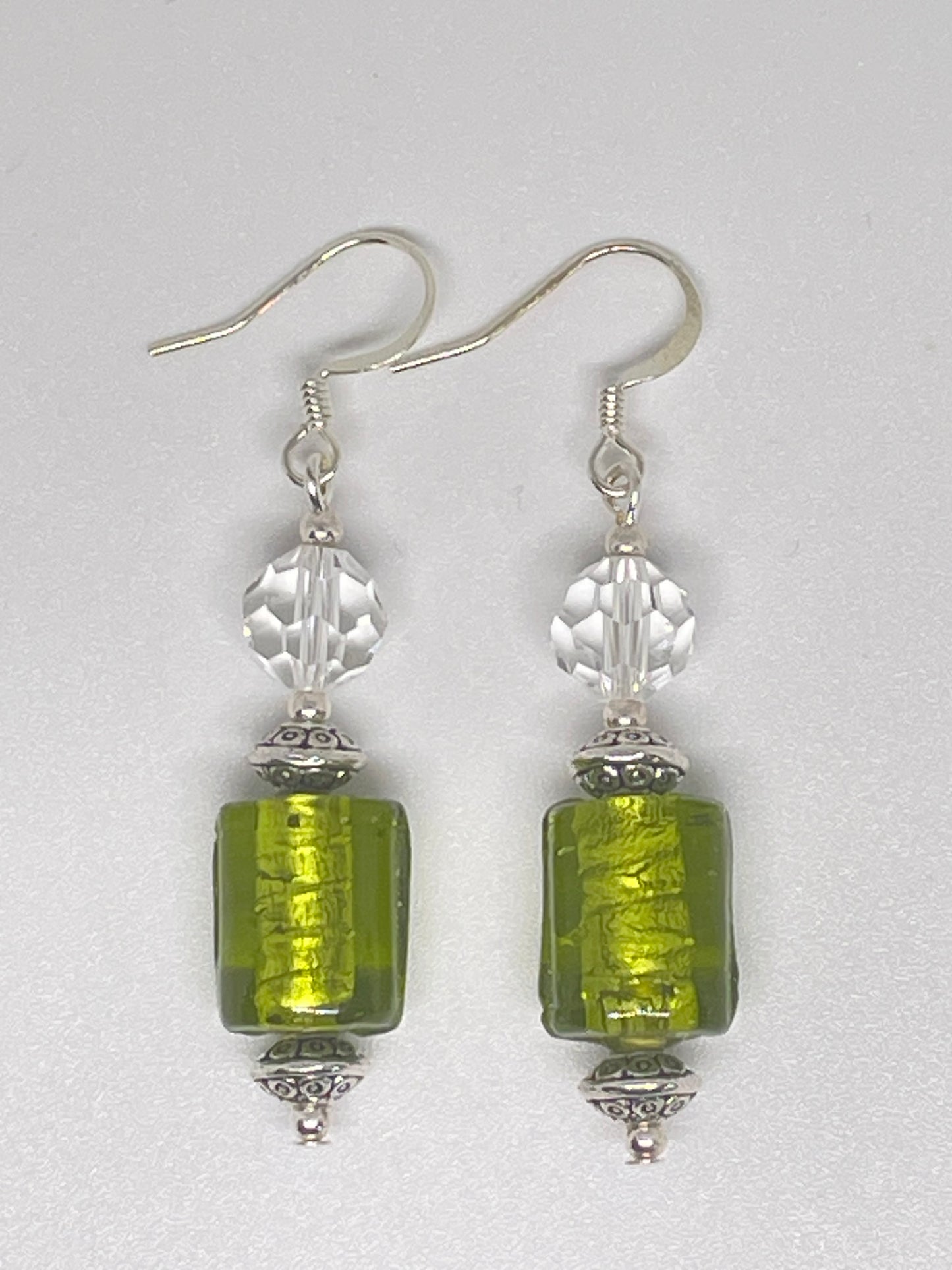Repurposed Foil Glass Bead Earrings